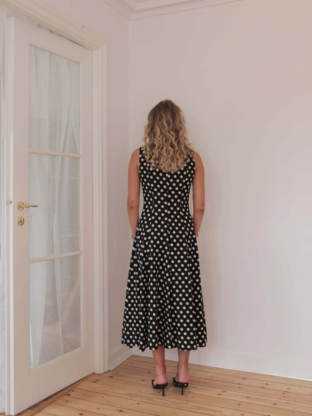 Robe Midi À Pois — Popeline