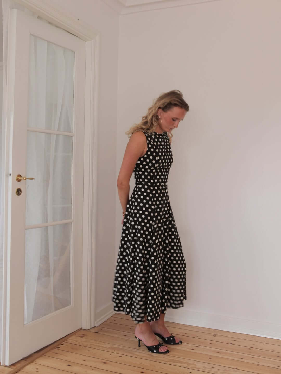 Robe Midi À Pois — Popeline